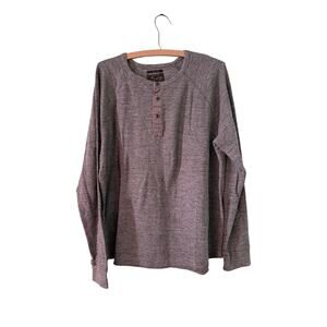 Lucky Brand XL Grey Thermal Henley Shirt Long Sleeve Cotton/Poly Pick 23” PTP